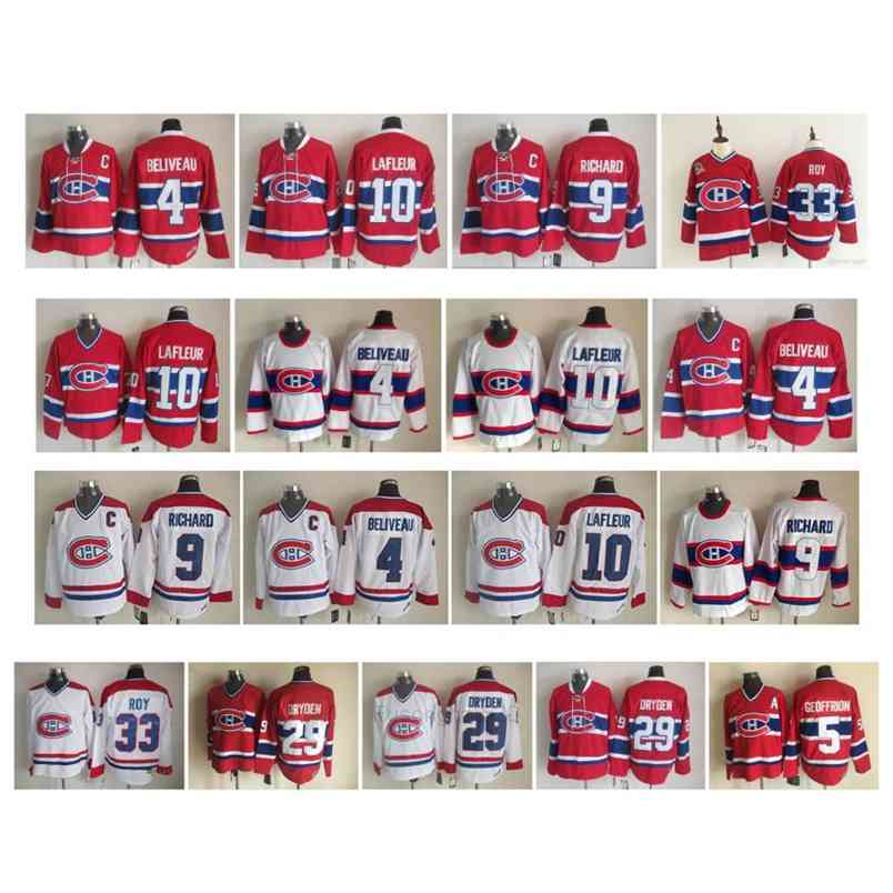 Custom Vintage Montreal Canadiens Jersey 33 Patrick Roy 4 Jean Beliveau 9 Maur Richard 10 Guy Lafleur 29 Ken Dryden 5 Geoffrion CCM Hockey, As pic
Custom Vintage Montreal Canadiens Jersey 33 Patrick Roy 4 Jean Beliveau 9 Maur Richard 10 Guy Lafleur 29 Ken Dryden 5 Geoffrion CCM Hockey, As pic