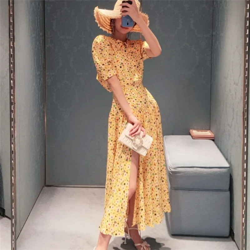 Women Dress Puff Sleeve Vintage Flower Girl Dresses Short Sexy Long Bohemian Beach For Woman 210513