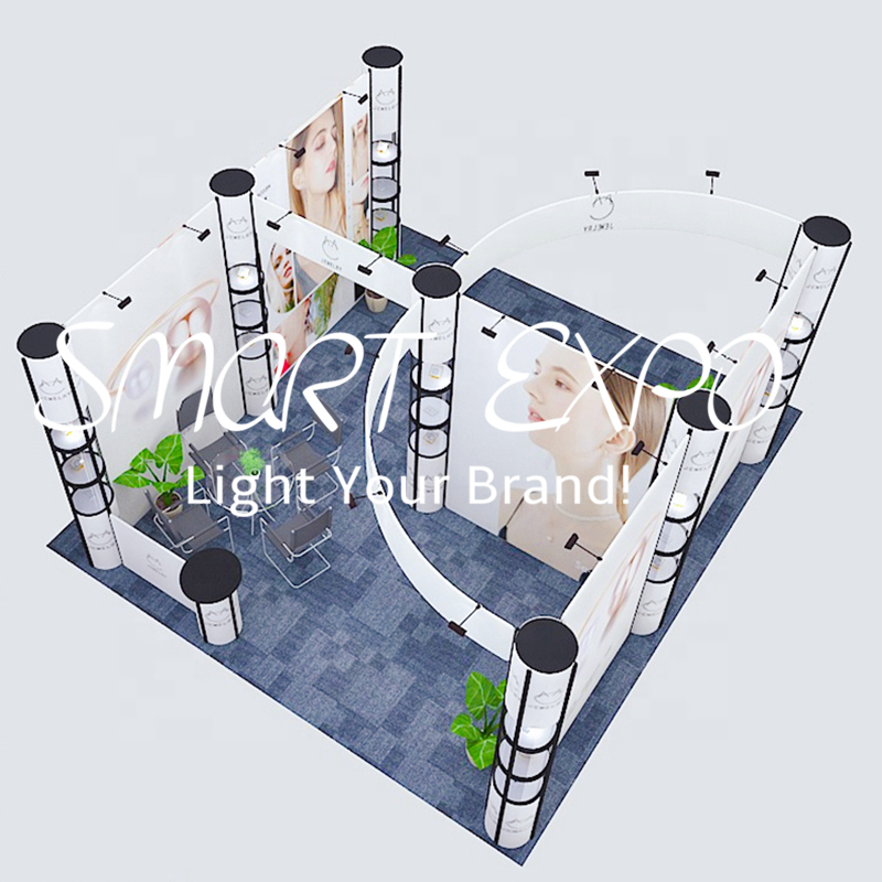 Large 20ft*20ft Convention Show Modular Stand Fabric Advertising Display Booth with Custom Full Colors Printing