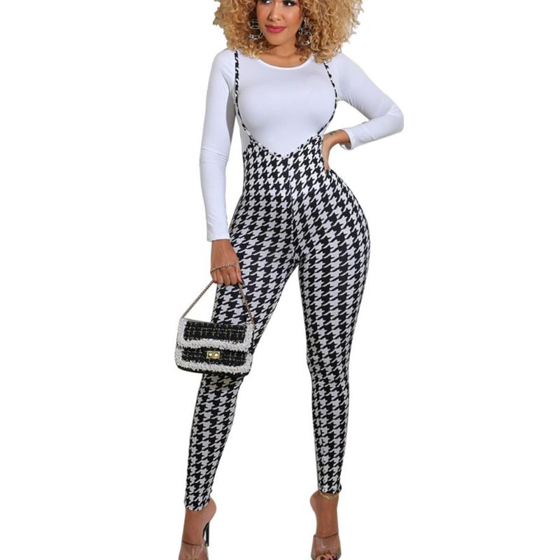 Women's Jumpsuits & Rompers Sexy Houndstooth Printed High Elastic Clubwear Bodycon Female Slip Backless Long Pencil Overalls WDC6311, Black;white
Women's Jumpsuits & Rompers Sexy Houndstooth Printed High Elastic Clubwear Bodycon Female Slip Backless Long Pencil Overalls WDC6311, Black;white