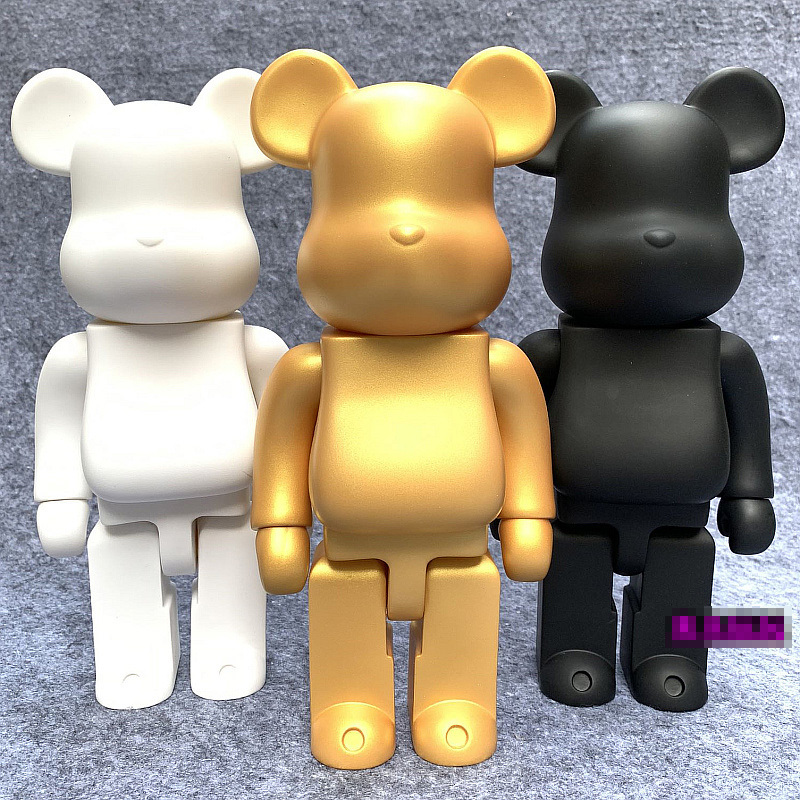 

Hot 28cm 400% Bearbrick Bear@Brick Action Figures Bear PVC Model Figures DIY Paint Dolls Kids Toys Children Birthday Gifts R0327, White