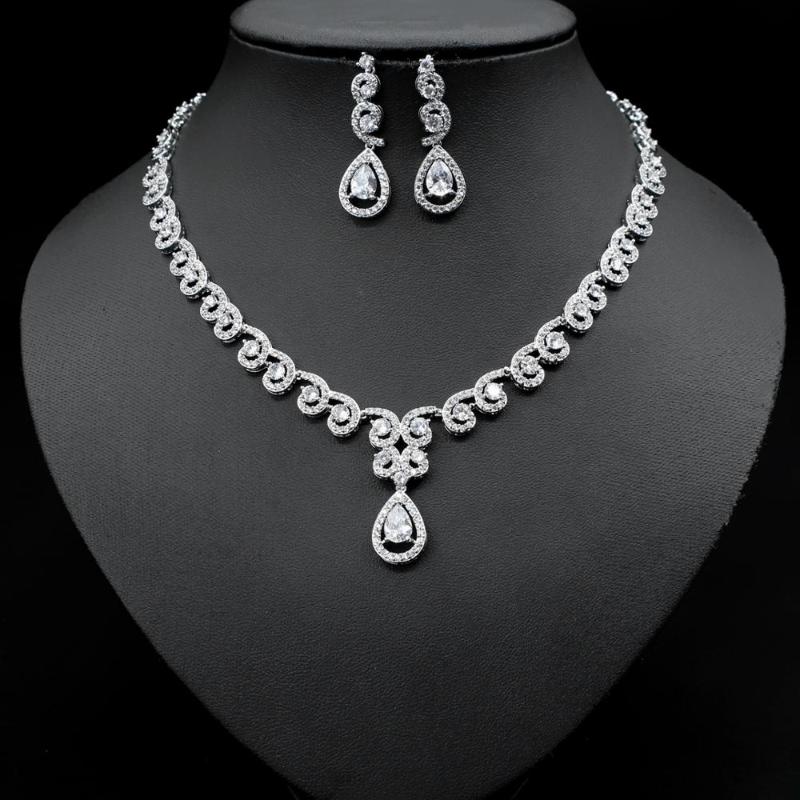 Earrings & Necklace Sederyla Design Luxury Zircon Water Drop Shape Pendant Set For Women,high Quality Party/jewelry Wedding, Silver
Earrings & Necklace Sederyla Design Luxury Zircon Water Drop Shape Pendant Set For Women,high Quality Party/jewelry Wedding, Silver