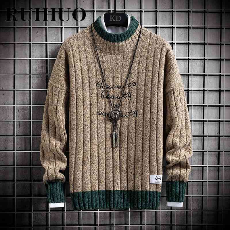 ruihuo brown korean men clothing harajuku fashion mens sweater pullover retro cloth 2xl 2021 autumn winter new, Black
ruihuo brown korean men clothing harajuku fashion mens sweater pullover retro cloth 2xl 2021 autumn winter new, Black