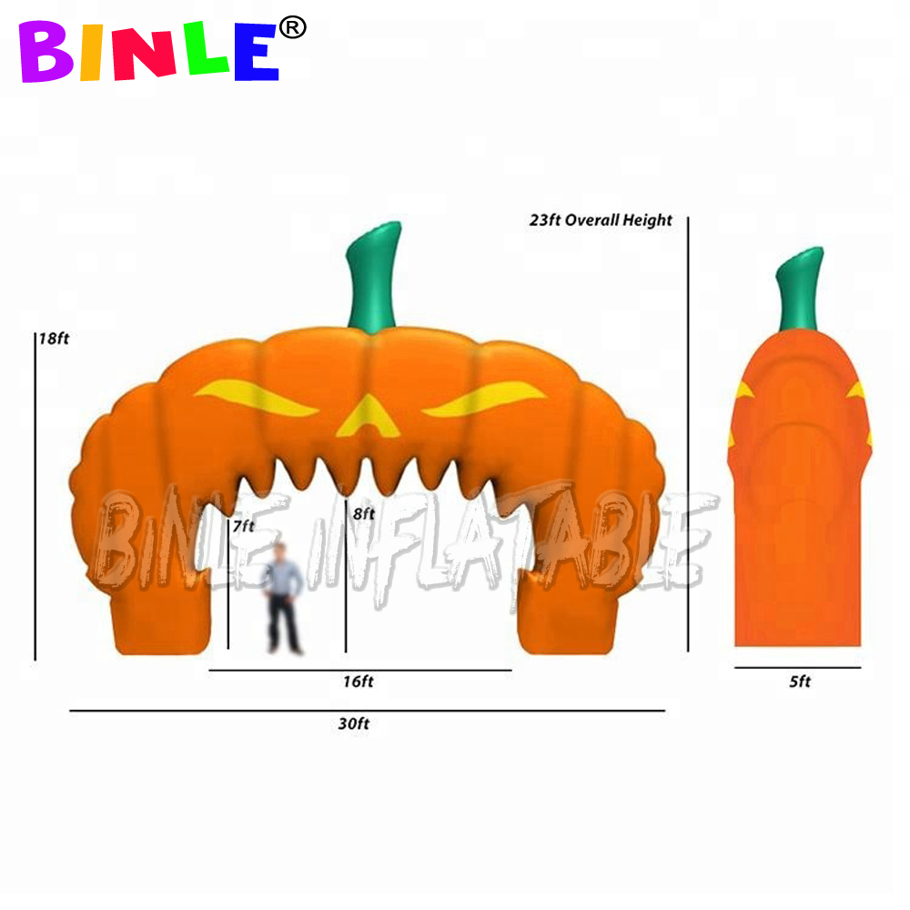Giant inflatable pumpkin archway halloween arch welcome gate for event decoration