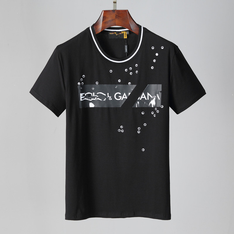 Men's Women's Fashion T-shirt High Quality Short Sleeve Black, White;black