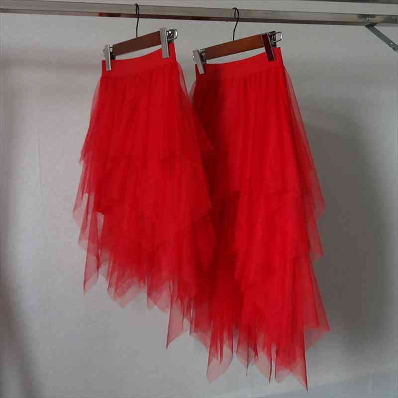 Tulle Skirts For Women Irregular Fashion Elastic High Waist Mesh Red Tutu Sexy Pleated Long Skirts Midi Womens, Black
Tulle Skirts For Women Irregular Fashion Elastic High Waist Mesh Red Tutu Sexy Pleated Long Skirts Midi Womens, Black