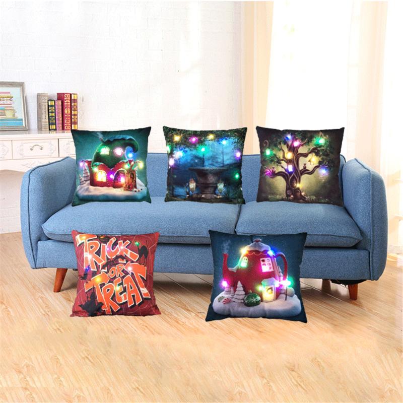 Cushion/Decorative Pillow Black Pillowcase LED Color Light Halloween Customized Cushion Cover 45*45 Printed Throw Pillows Cojines Trick Or T, 004
Cushion/Decorative Pillow Black Pillowcase LED Color Light Halloween Customized Cushion Cover 45*45 Printed Throw Pillows Cojines Trick Or T, 004