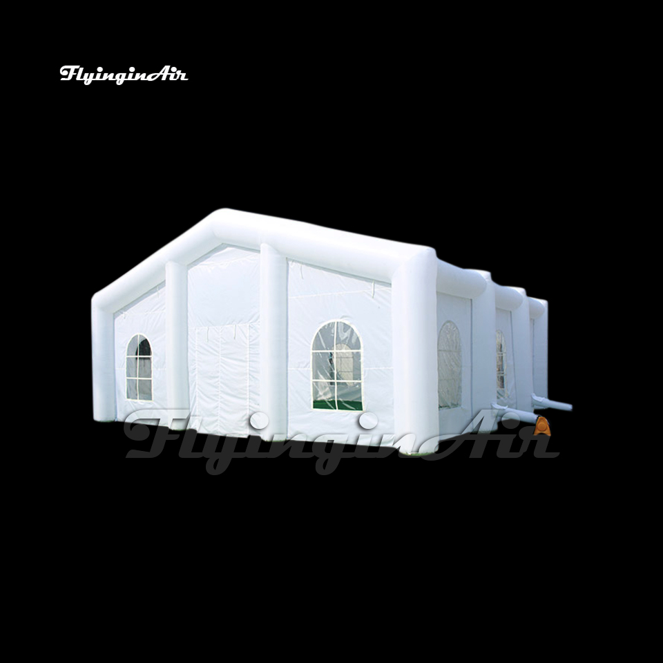 10m/12m/15m Party Tent Lighting White Inflatable Marquee Air Blow Up Frame Structure With RGB Light For Wedding Events