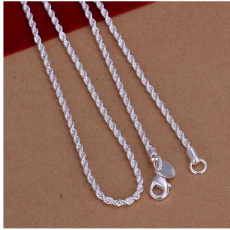 Chains Fashion Trend Rope Chain Necklaces For Men Women 4MM Necklace Male Female Silver Color Fine Jewelry Accessories Gifts
Chains Fashion Trend Rope Chain Necklaces For Men Women 4MM Necklace Male Female Silver Color Fine Jewelry Accessories Gifts