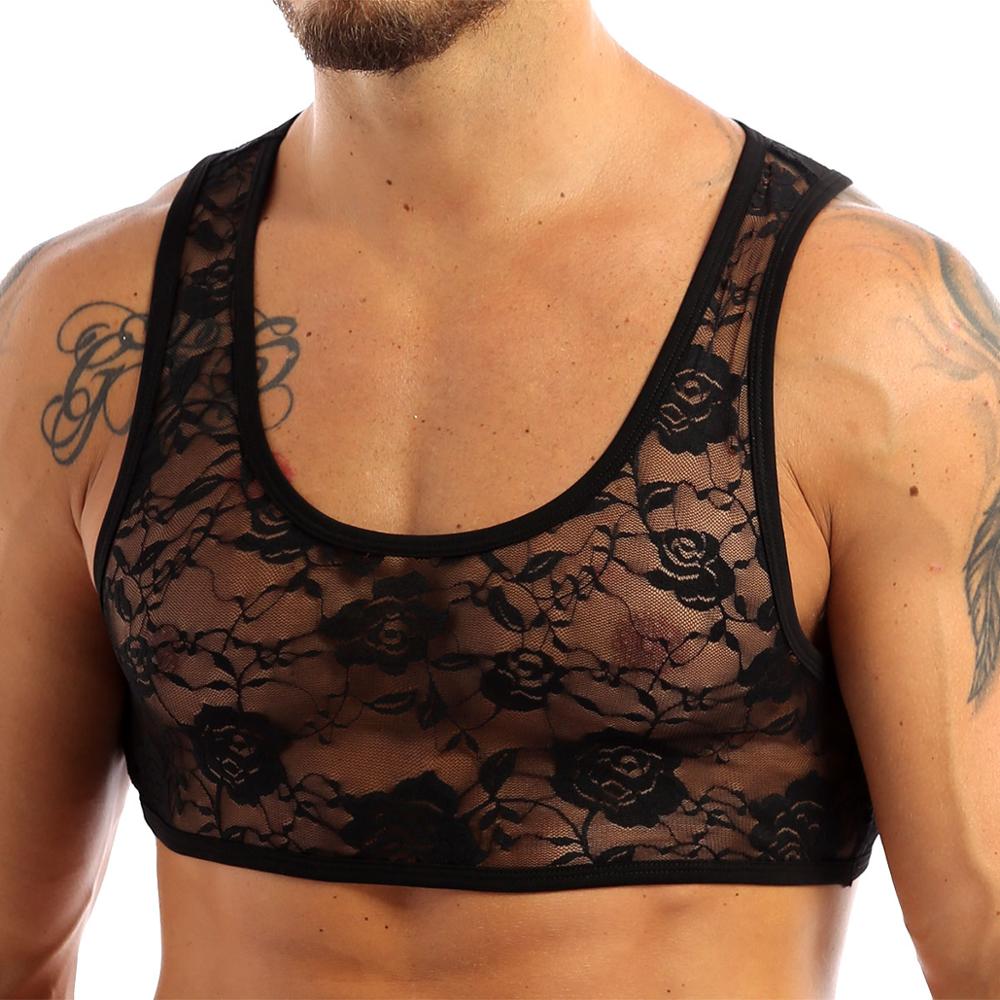Mens Sissy See Through Fetish Lingerie Wedding Sexy Parties Vest Top Floral Lace Short Crop Tops for Nightwear Clubwear
Mens Sissy See Through Fetish Lingerie Wedding Sexy Parties Vest Top Floral Lace Short Crop Tops for Nightwear Clubwear