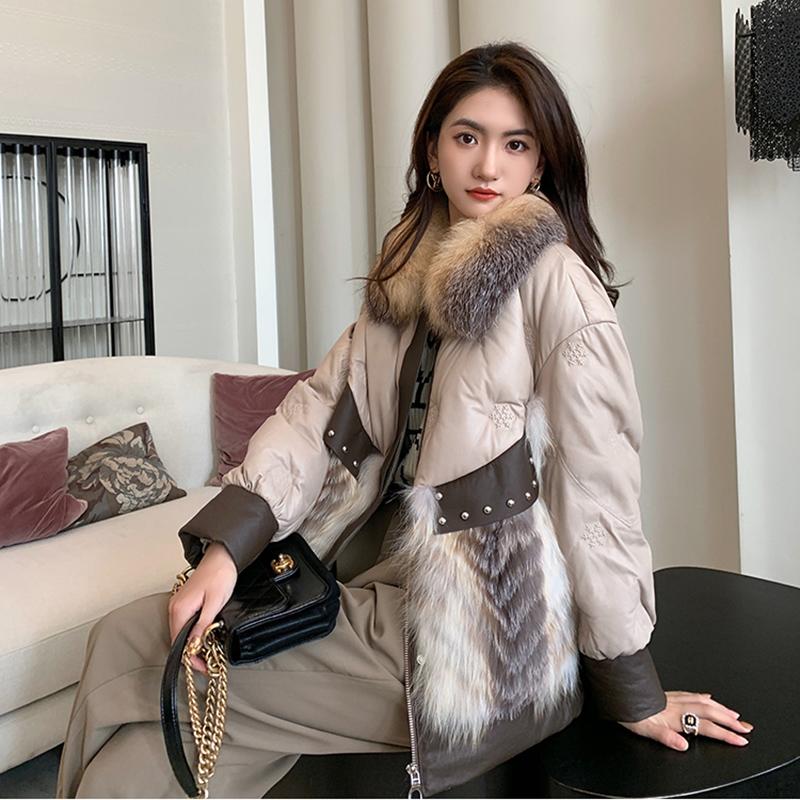 Women's Fur & Faux Genuine Leather Down Coat Winter For Women Sheepskin Female Warm Jacket With Real Collar Natural Leathe, Black
Women's Fur & Faux Genuine Leather Down Coat Winter For Women Sheepskin Female Warm Jacket With Real Collar Natural Leathe, Black