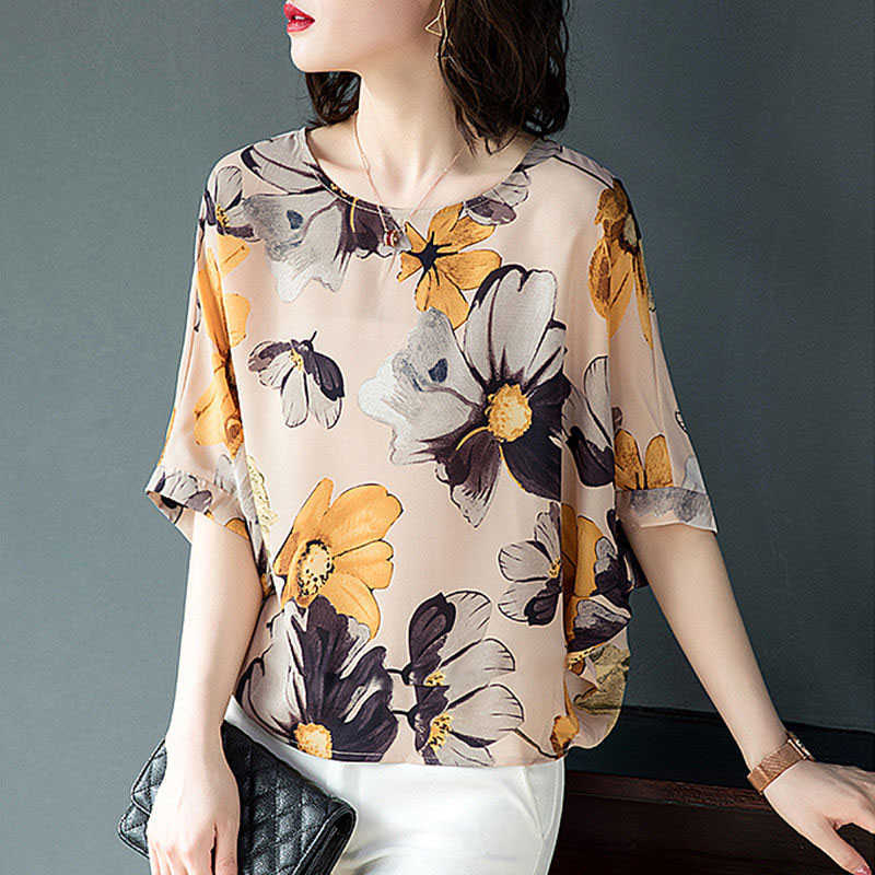 Women Summer Style Chiffon Blouses Shirts Lady Casual Half Sleeve Flower Printed Blusas Tops DF2909 210609, As picture
Women Summer Style Chiffon Blouses Shirts Lady Casual Half Sleeve Flower Printed Blusas Tops DF2909 210609, As picture