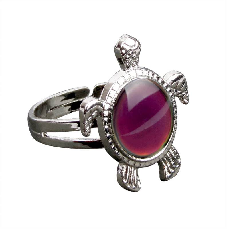 Color Change Temperature Control Adjustble Mood Turtle Ring Jewelry for Wholesale