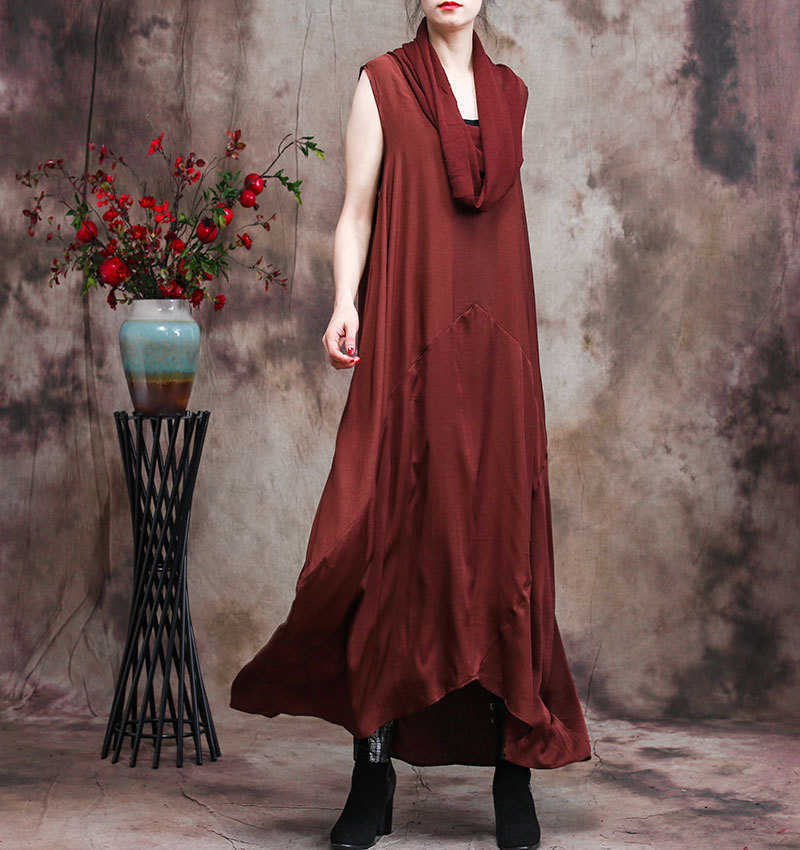 VANOVICH Summer Sleeveless Women Dress Irregular Solid Color Wild Cotton Fashion Casual Clothing 210615