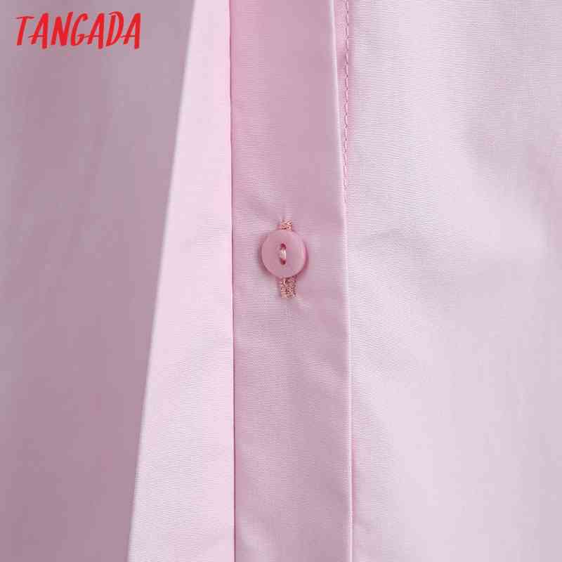 Spring Women Pink Blouse Chain Decorate Bow Long Sleeve Chic Female Office Lady Shirt Blusas Femininas 6Z64 210416