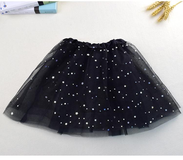 2022 Girls Sparkle Glitter Sequins Stars Dance Ballet Tulle Tutu Skirt Princess Dress with 3 layers tulle tutu toddler 8 colors available