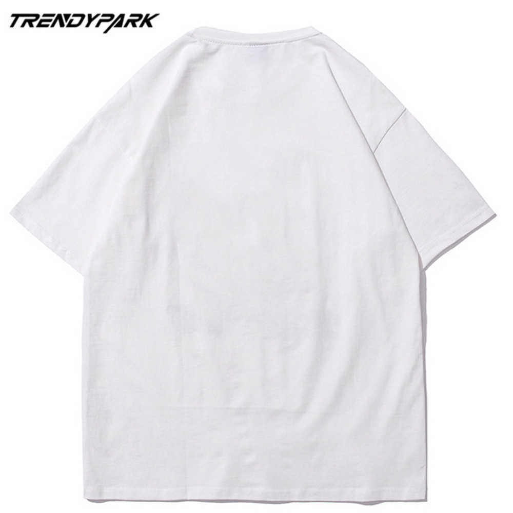 Men's T-shirt Summer Short Sleeve Cartoon Rabbit Print Hip Hop Oversized Cotton Casual Harajuku Streetwear Top Tshirts Clothing 210601