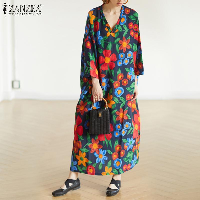 Plus Size Dresses Women ZANZEA 2021 Spring Mid-calf Vestidos Casual 3/4 Sleeve Long Sundress Ladies V-neck Loose Robe Floral Print Dress, Black;gray
Plus Size Dresses Women ZANZEA 2021 Spring Mid-calf Vestidos Casual 3/4 Sleeve Long Sundress Ladies V-neck Loose Robe Floral Print Dress, Black;gray