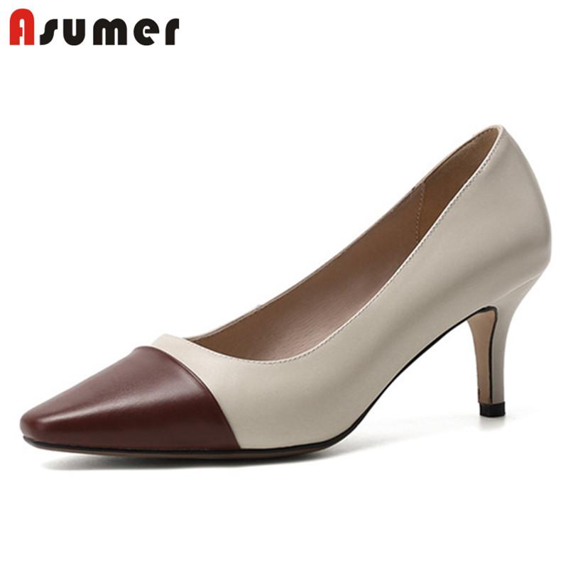 Est Spring Summer Genuine Leather Shoes Women Pumps Mixed Color Thin Heel Single Ladies Party Wedding Dress, Black
Est Spring Summer Genuine Leather Shoes Women Pumps Mixed Color Thin Heel Single Ladies Party Wedding Dress, Black