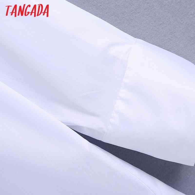 Women Retro Oversized White Long Blouse Golden Buttons Chic Female Casual Loose Shirt Blusas BE443 210416