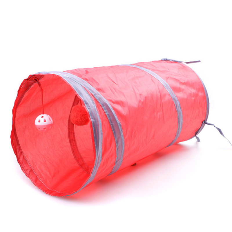 Intelligence Drill Barrels Cat Tunnel Interactive Toys Two-way Tunnels Foldable Hanging Ball Pet Accessories