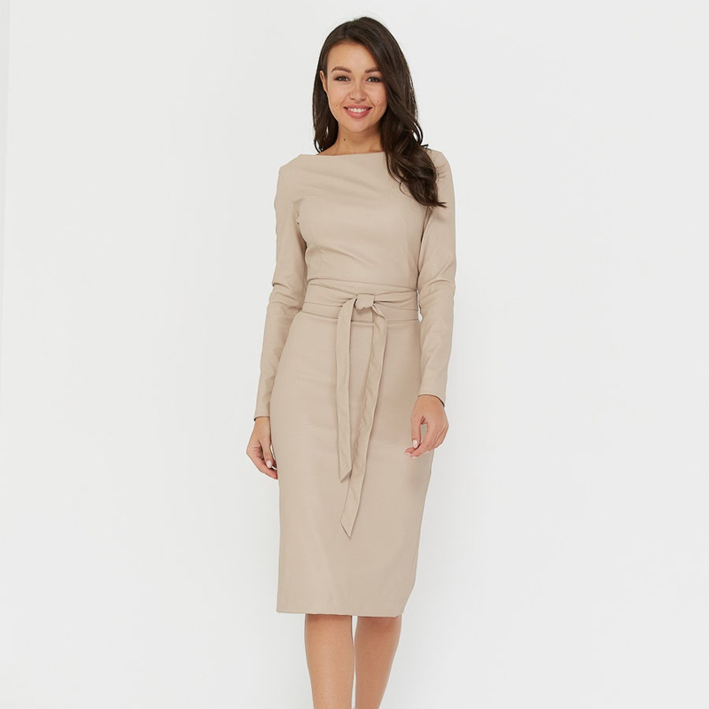 Pu Leather Sexy Bodycon Dress Sashes Sheath Slim Long Sleeve Winter Bandage Dress Elegant New Fashion Party Night Club 220310