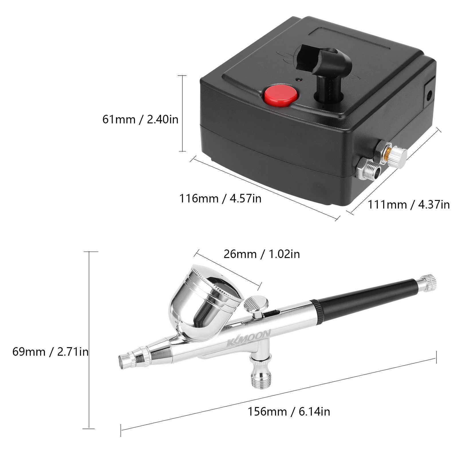 Professional Airbrush Set for Model Making Art Painting with Air Compressor+Power Adapter+Airbrush+Airbrush Holder+0.2mmneedle 210719