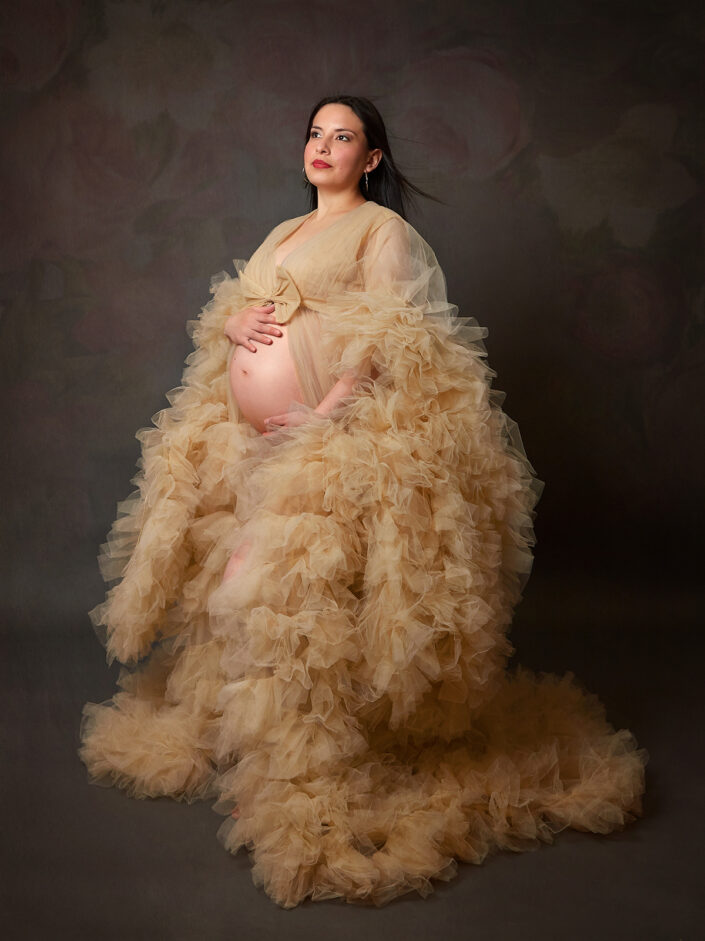 Illusion Sleepwear Elegant Ruffles Maternity Dress for Photography Extra Puffy Women Gown Babyshower Tulle Pregnancy Photoshoot