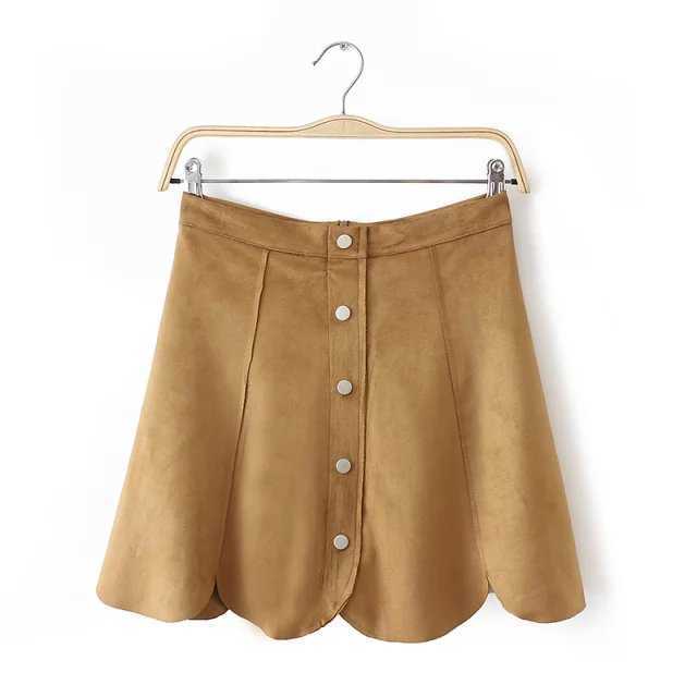 Arrival Euro Women Vintage Solid Color Button Decoration Vestidos Pleated Skirts Casual Faux Suede Leather Skirt 210603, Khaki
Arrival Euro Women Vintage Solid Color Button Decoration Vestidos Pleated Skirts Casual Faux Suede Leather Skirt 210603, Khaki
