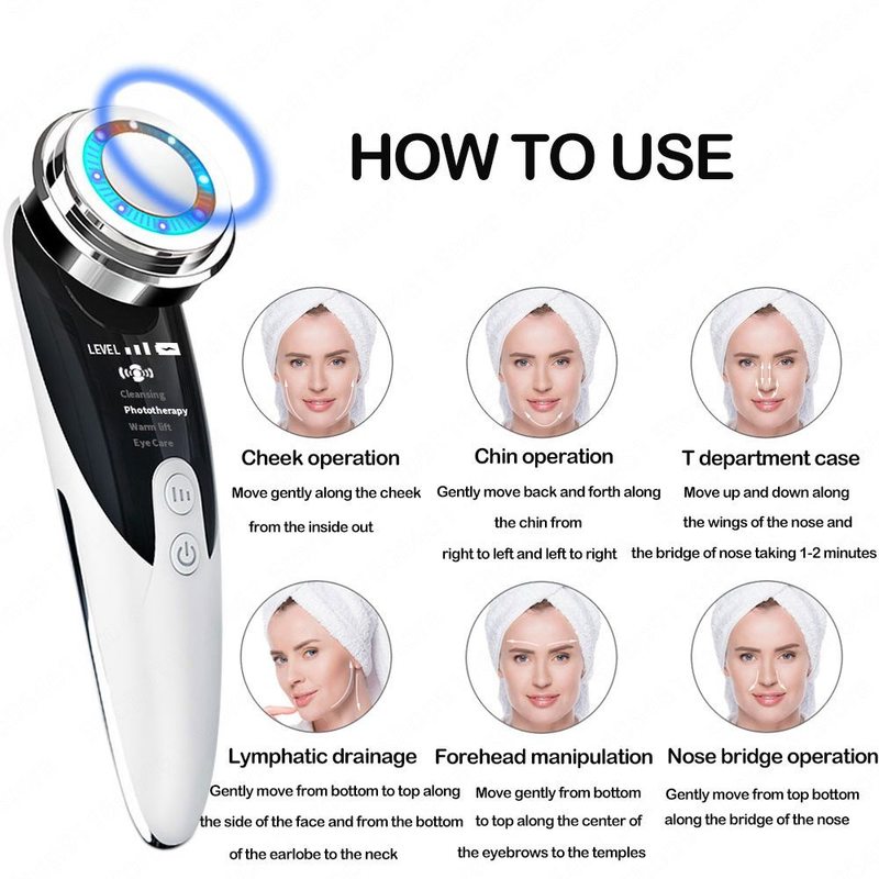 Massager For Face Care Skin Microcurrents Ultrasonic Cleaning Beauty Appliances High Frequency Radiofrequency Cleansing 220216
