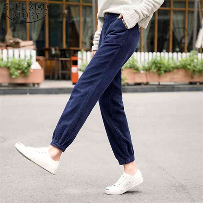 Plus Size Harem Pants Women Autumn and Winter Fashion Corduroy High Waist Trousers Female Ladies Long 7288 50 210506