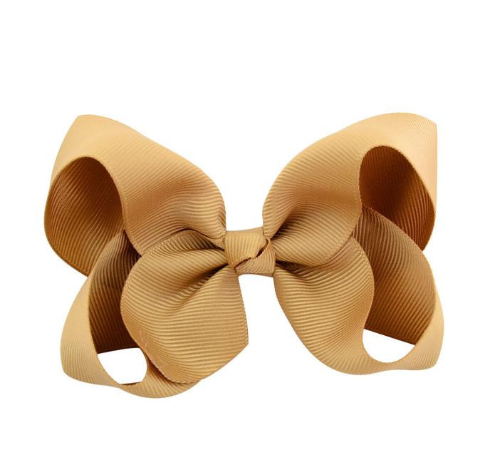 2021 Wholesaler 4 inch Knot centre Baby Girls Solid Grosgrain Ribbon Hair bows With Alligator Clips