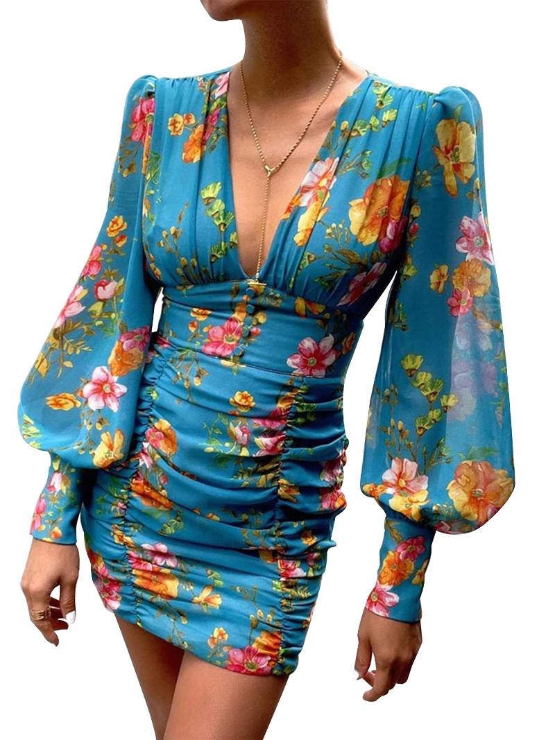 Casual Dresses Women Vintage Floral Print Mini Dress Sexy Deep V Neck Bodycon Party Spring Autumn Lantern Sleeve Retro Elegant, Black;gray
Casual Dresses Women Vintage Floral Print Mini Dress Sexy Deep V Neck Bodycon Party Spring Autumn Lantern Sleeve Retro Elegant, Black;gray