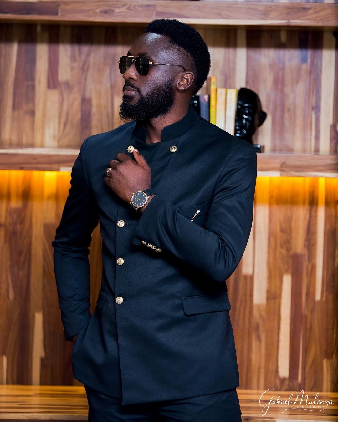 Black Arabic 3 Pieces Mens Suits High Collar Male Tuxedos For Wedding Blazers Slim Fit Muslim Groom Wear Prom Jackets And Pants