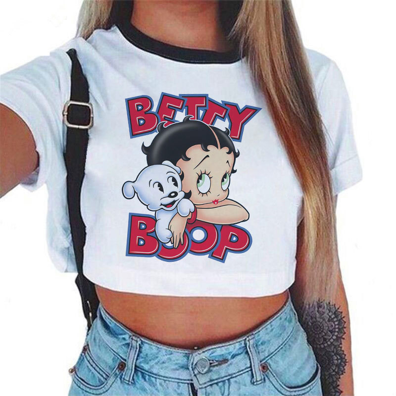 Summer Betty Boop Anime Graphic Letter Printed T-shirt Women Harajuku Aesthetic Crop Tops Tshirt Fashion Y2k Female T Shirt, 00
Summer Betty Boop Anime Graphic Letter Printed T-shirt Women Harajuku Aesthetic Crop Tops Tshirt Fashion Y2k Female T Shirt, 00
