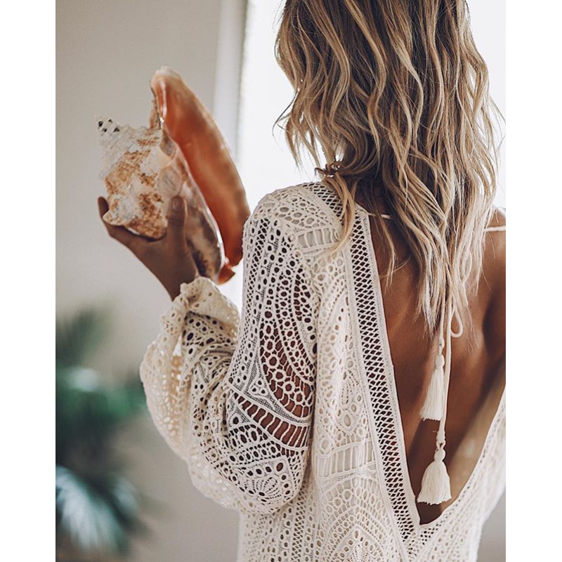 2021ayualin backless beach swim coverup summer dresses white lace dress women tunic robe vintage v-neck boho vestidos plus size, Black;gray
2021ayualin backless beach swim coverup summer dresses white lace dress women tunic robe vintage v-neck boho vestidos plus size, Black;gray