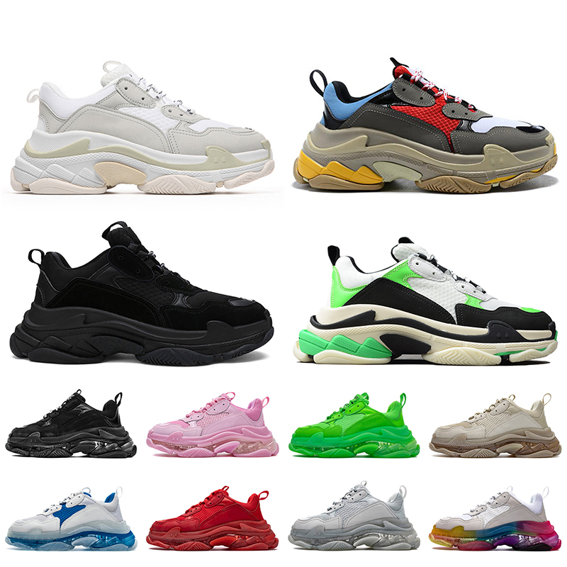 Women Mens Clear Sole Luxury Designer Shoes Triple s Trainers Crystal Bottoms 17FW Paris Dad Casual Shoe Tripler Black White Platform Sneakers size 36-45, A6 36-45
Women Mens Clear Sole Luxury Designer Shoes Triple s Trainers Crystal Bottoms 17FW Paris Dad Casual Shoe Tripler Black White Platform Sneakers size 36-45, A6 36-45