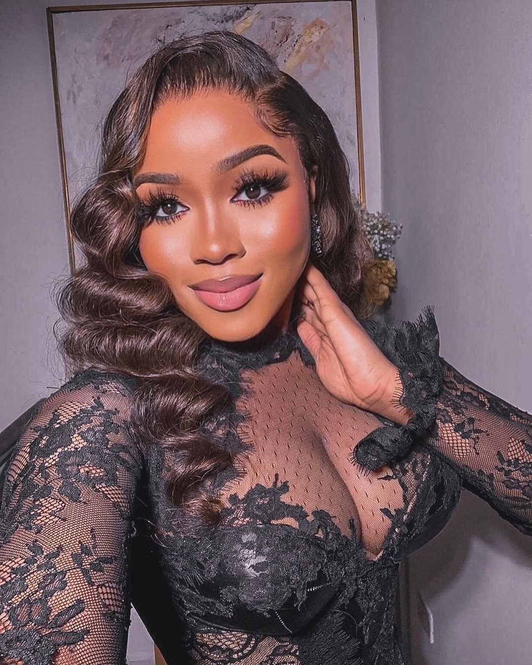 2022 Plus Size Arabic Aso Ebi Black Sexy Lace Jumpsuits Prom Dresses Long Sleeves Evening Formal Party Second Reception Birthday Engagement Gowns Dres