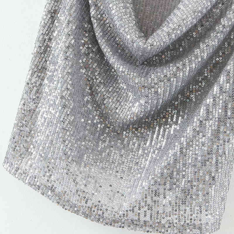 Sexy Deep V Neck Sequins Strappy Ladies Tops Fashion Backless Clubwear Party Camis Women Summer Sleeveless Tank Top Ropa Mujer 210515