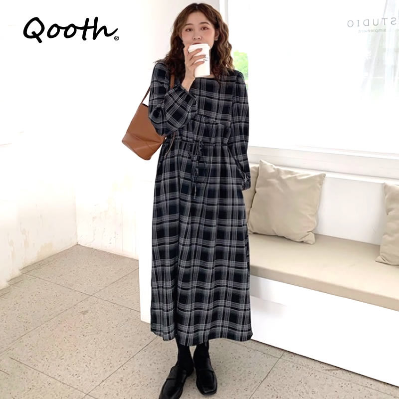 Women Plaid Dress Korean Loose Check Japan Harujuku Kawaii Long Sleeve Ins Dresses O-neck Casual Long Dress Vestidos QT295 210518, Black
Women Plaid Dress Korean Loose Check Japan Harujuku Kawaii Long Sleeve Ins Dresses O-neck Casual Long Dress Vestidos QT295 210518, Black