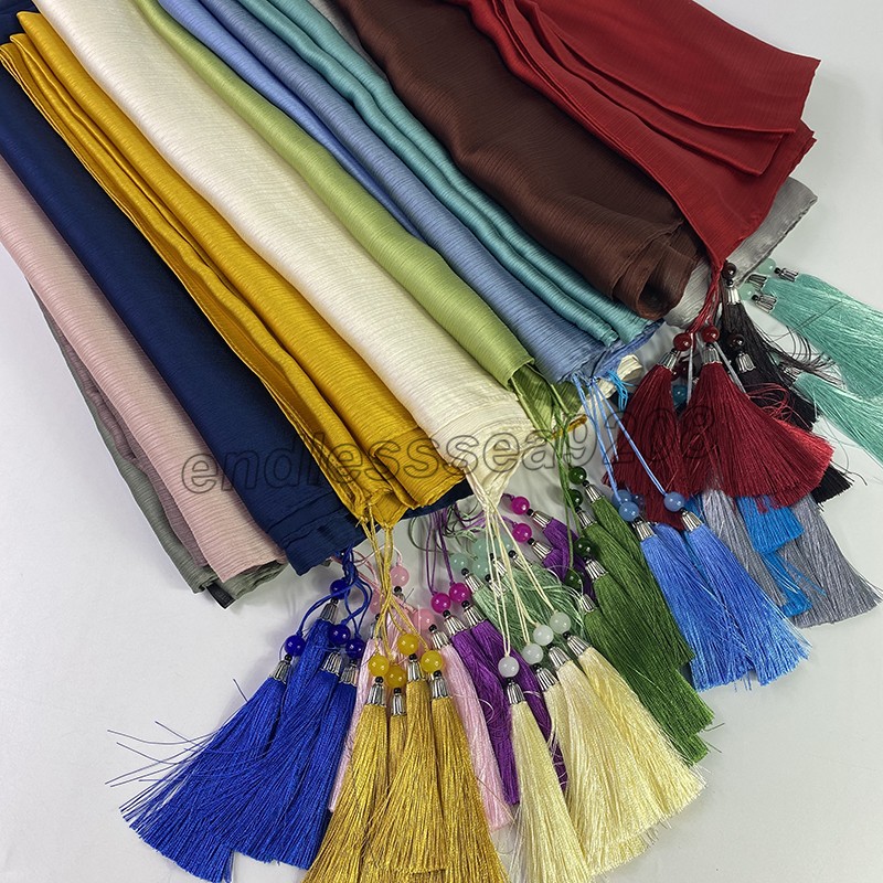 Tassel Hijab Crinkle Satin Silk Hijabs Solid Plain Scarf Muslim Shawls Wrap Malaysian Headscarf Turban Echarpe Foulard
Tassel Hijab Crinkle Satin Silk Hijabs Solid Plain Scarf Muslim Shawls Wrap Malaysian Headscarf Turban Echarpe Foulard
