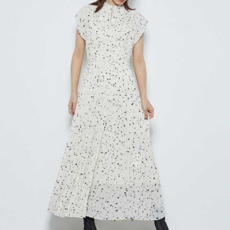 Spring Pleated Drawstring Slim Waist Dresses Elegant Fresh High Waist Women Dress Sexy Hollow Out Vestidos 210630