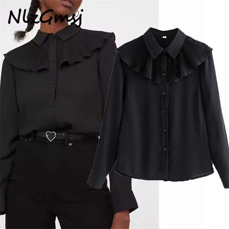 Blouse Women Fashion Splicing Lapel Blouses Vintage Long Sleeve Button-up Female Shirts Blusas Chic Tops 210628, As picture 
Blouse Women Fashion Splicing Lapel Blouses Vintage Long Sleeve Button-up Female Shirts Blusas Chic Tops 210628, As picture