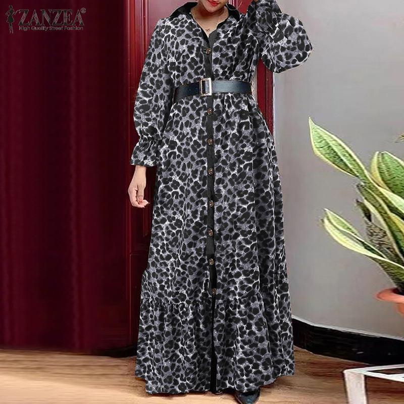 Casual Dresses Bohemian Holiday Elegant Loose Vestidos Autumn Women Full Sleeve Dress Turn-Down-Collar Leopard Button Sundress, Brown
Casual Dresses Bohemian Holiday Elegant Loose Vestidos Autumn Women Full Sleeve Dress Turn-Down-Collar Leopard Button Sundress, Brown