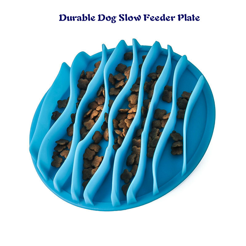 Silicone Dog Slow Feeder Mat Cat Funny Feeding Lick Mat Pet Treat Dispenser Pad For Bath Distraction Easy Grooming Wave Bowl