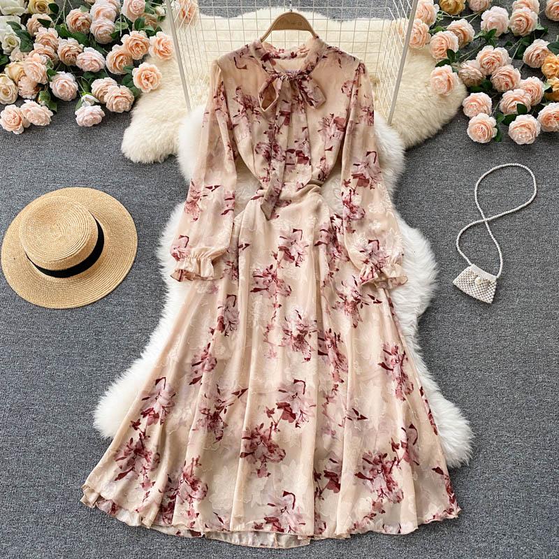 Casual Dresses A339 Women Fashion Bow Neck Ethnic Floral Print Elegant A-line Chiffon Dress Long Sleeve Clothes Vestidos De Mujer, Black
Casual Dresses A339 Women Fashion Bow Neck Ethnic Floral Print Elegant A-line Chiffon Dress Long Sleeve Clothes Vestidos De Mujer, Black