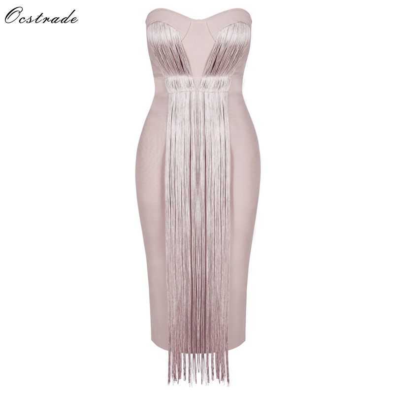 Ocstrade Summer Vestidos Bandage Women Midi Dress Rayon Nude Tassel Fringe Sexy Strapless Bodycon Party 210527, Burgundy
Ocstrade Summer Vestidos Bandage Women Midi Dress Rayon Nude Tassel Fringe Sexy Strapless Bodycon Party 210527, Burgundy