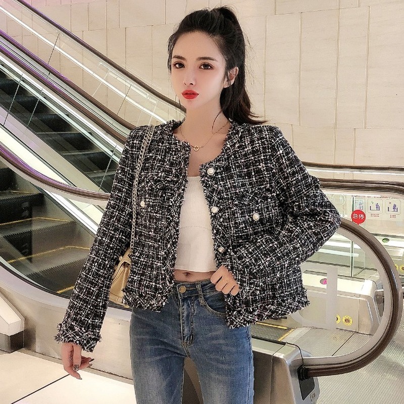women's jackets jaqueta feminina curta moderna temperamento, casaco xadrez fina tweed estilo francês retrô elegante de malha 665v, Black;brown
women's jackets jaqueta feminina curta moderna temperamento, casaco xadrez fina tweed estilo francês retrô elegante de malha 665v, Black;brown