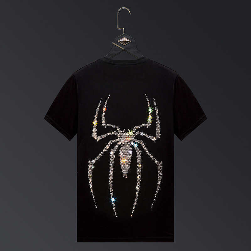 Spider hot Diamond Men's short sleeve 2020 new trend large size T-shirt social man bottomed shirt mercerized cotton t-shirt men, White;black
Spider hot Diamond Men's short sleeve 2020 new trend large size T-shirt social man bottomed shirt mercerized cotton t-shirt men, White;black