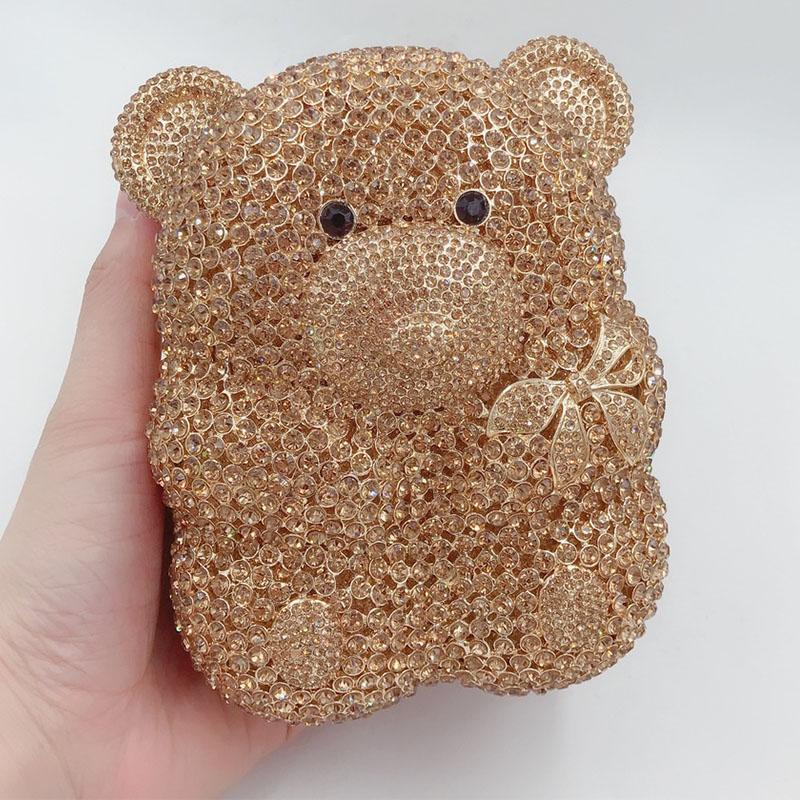 Fashion Bear-Shape Champagne Color Diamonmd Evening Clutch Purse High-End Crystal Women Party Prom Clutches Handbags Bags
Fashion Bear-Shape Champagne Color Diamonmd Evening Clutch Purse High-End Crystal Women Party Prom Clutches Handbags Bags